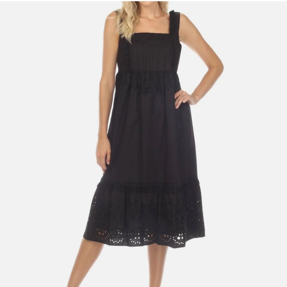 Johnny Was Jade Jesminda Eyelet Embroidered Midi Dress